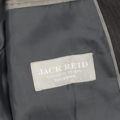 Jack Reid Men's Grey Striped Blazer Size 46