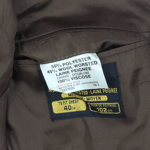 St Michael Men's Brown Blazer 40 M Single-Breasted