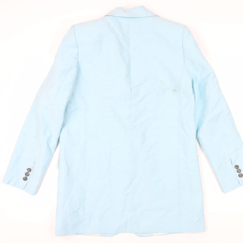 Zara Women's Blue Linen Blazer Size 8