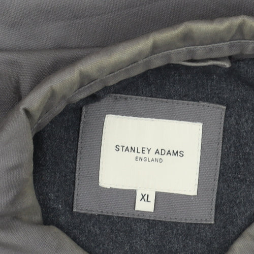 Stanley Adams Men's Grey Mid-Length Cotton Coat XL