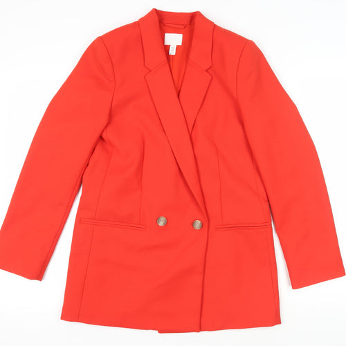 H&M Women's Red Double-Breasted Blazer XS
