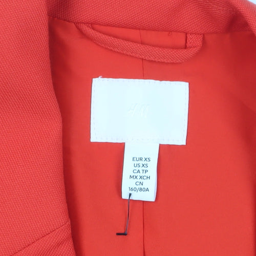 H&M Women's Red Double-Breasted Blazer XS