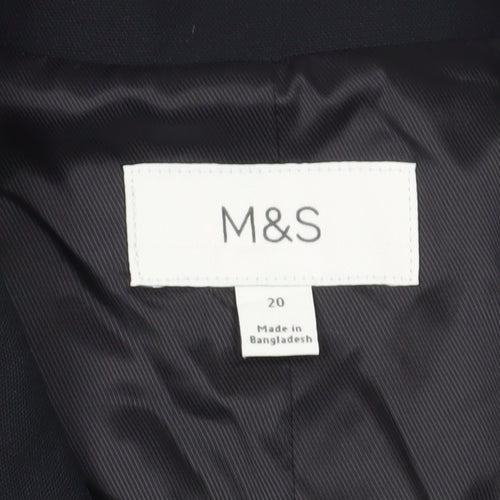 Marks and Spencer Women's Black Double-Breasted Suit Jacket Size 20