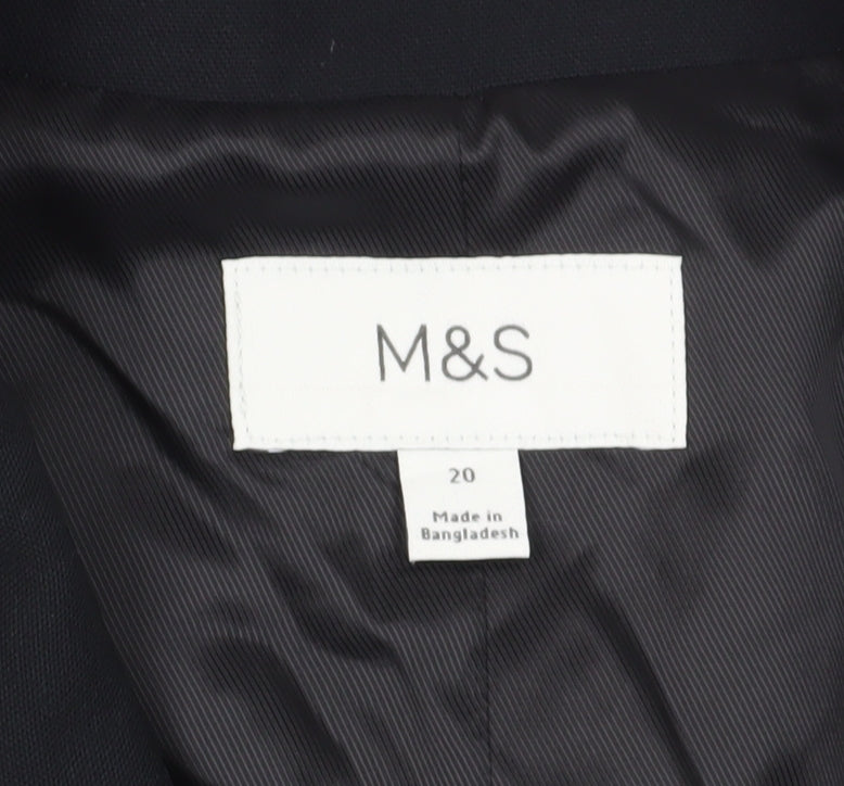 Marks and Spencer Women's Black Double-Breasted Suit Jacket Size 20