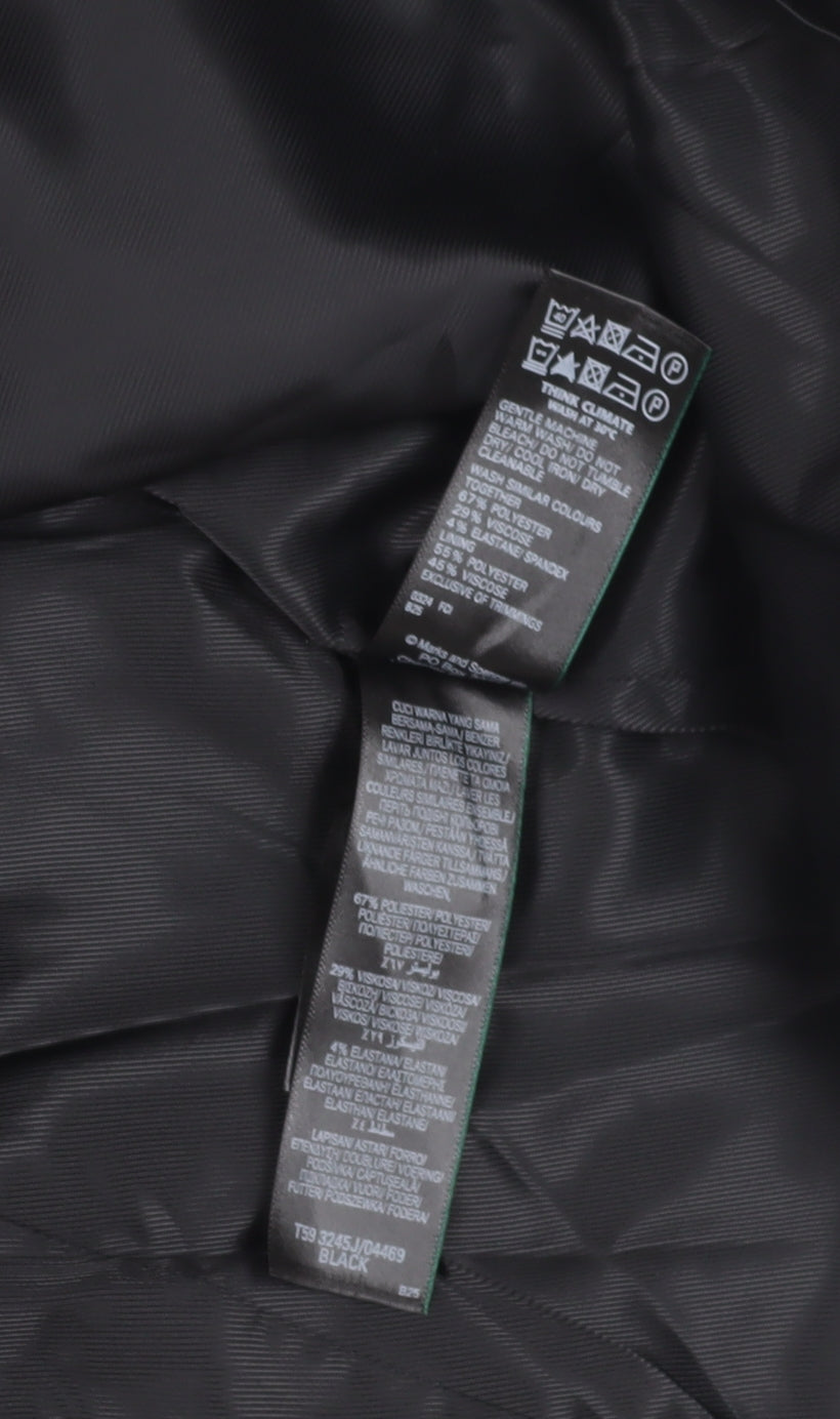 Marks and Spencer Women's Black Double-Breasted Suit Jacket Size 20