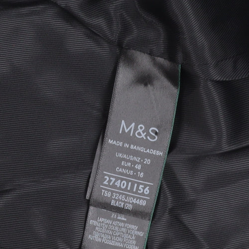Marks and Spencer Women's Black Double-Breasted Suit Jacket Size 20