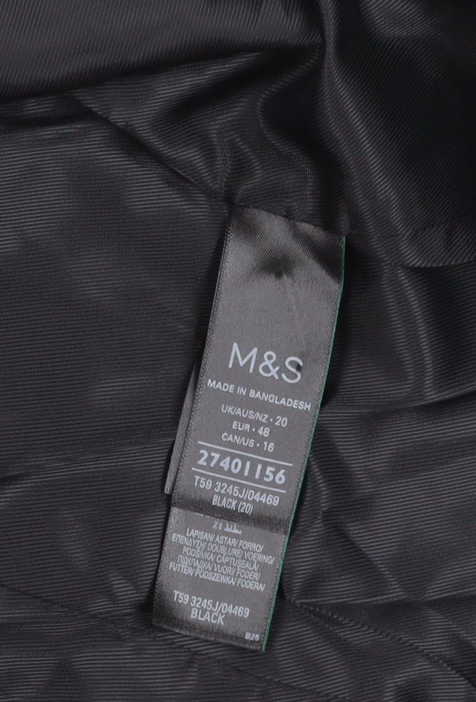 Marks and Spencer Women's Black Double-Breasted Suit Jacket Size 20