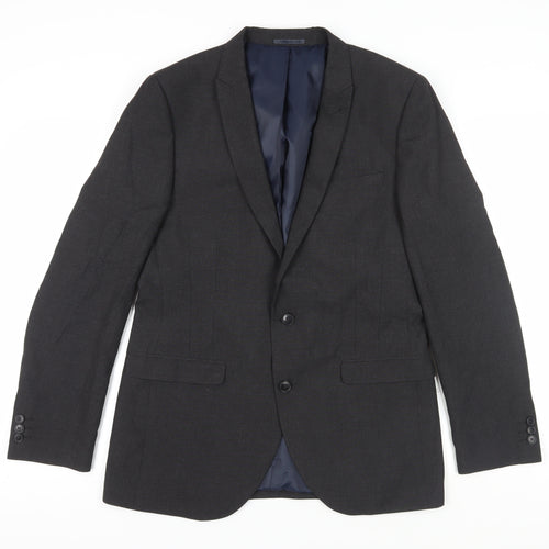 Next Men's Black Blazer, Regular Fit, Size 40R