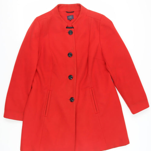 Marks and Spencer Women's Red Mid-Length Coat Size 16