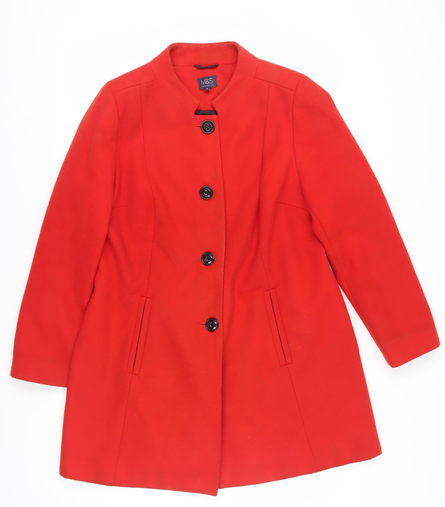 Marks and Spencer Women's Red Mid-Length Coat Size 16