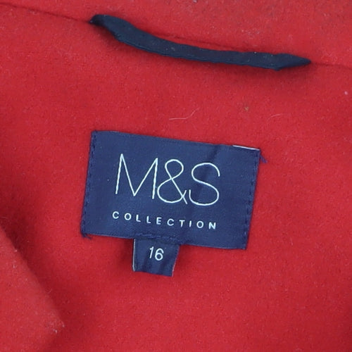 Marks and Spencer Women's Red Mid-Length Coat Size 16