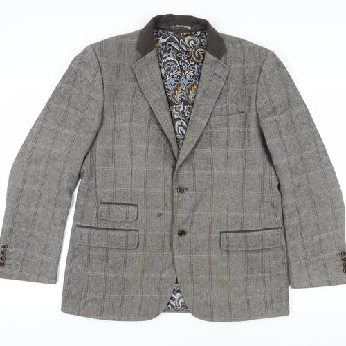 Broadstone Bros Men's Grey Check Tweed Blazer 44R