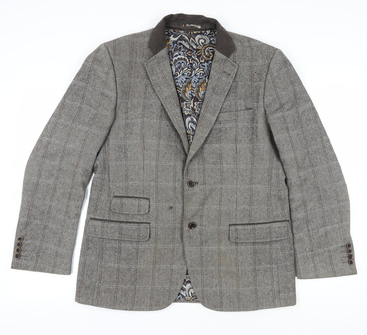 Broadstone Bros Men's Grey Check Tweed Blazer 44R