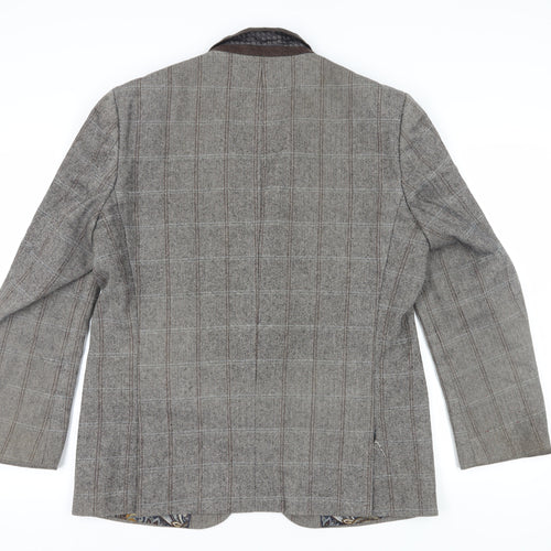 Broadstone Bros Men's Grey Check Tweed Blazer 44R