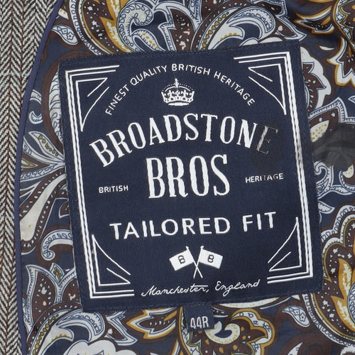 Broadstone Bros Men's Grey Check Tweed Blazer 44R