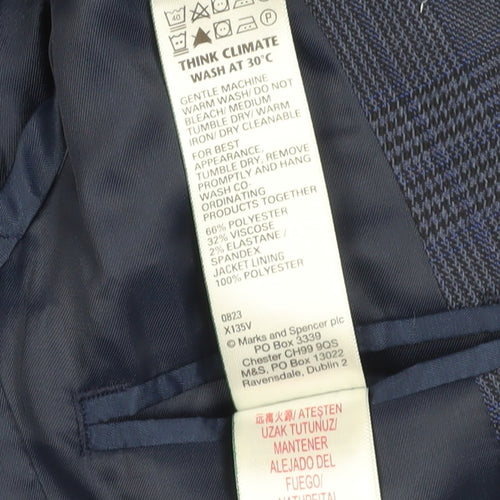 Marks and Spencer Boys Blue Check Blazer 4-5 Years