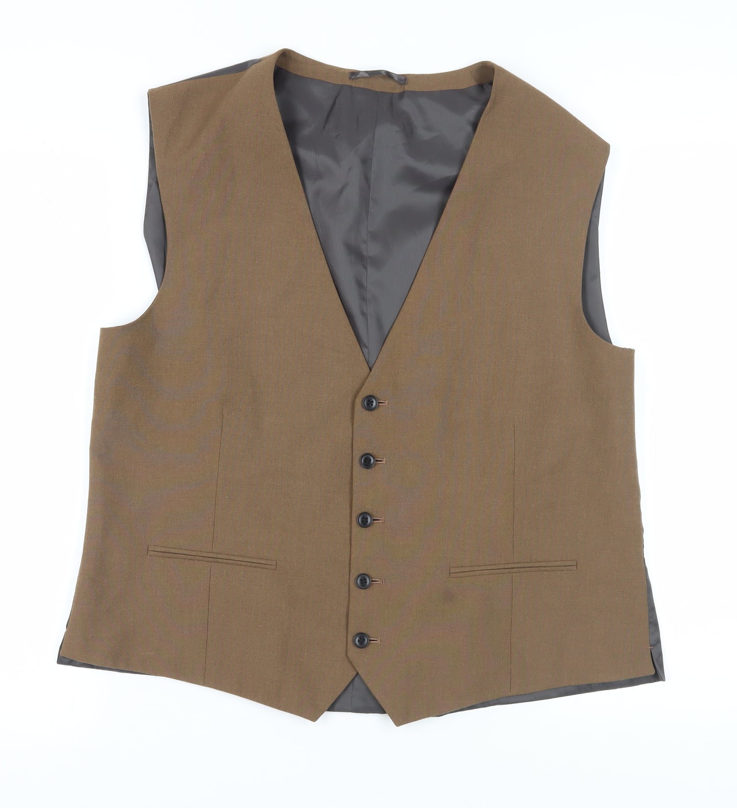 Next Men's Brown Suit Waistcoat 48 Business Formal