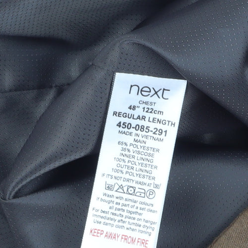 Next Men's Brown Suit Waistcoat 48 Business Formal