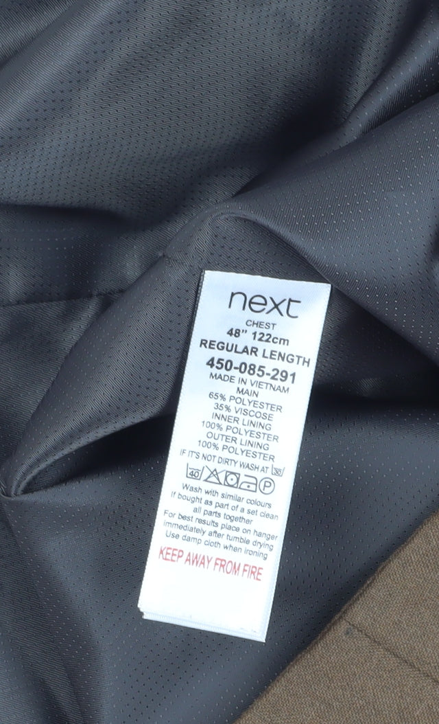 Next Men's Brown Suit Waistcoat 48 Business Formal