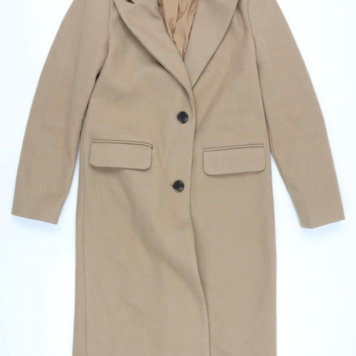 Marks and Spencer Women's Beige Overcoat Size 8 Wool Blend