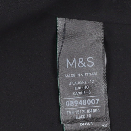 Marks and Spencer Women's Black Long Overcoat Size 12