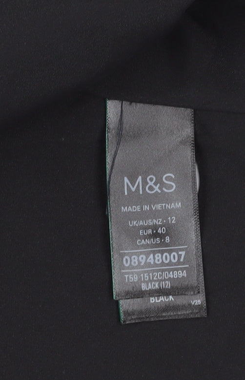 Marks and Spencer Women's Black Long Overcoat Size 12