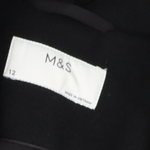 Marks and Spencer Women's Black Long Overcoat Size 12