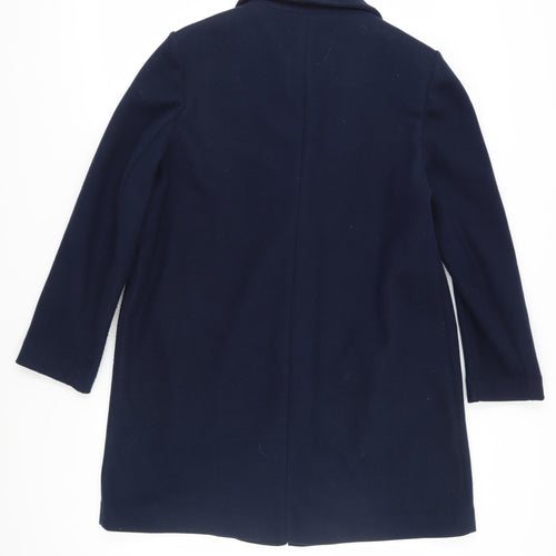 M&S Women's Blue Polyester Overcoat - Size 16