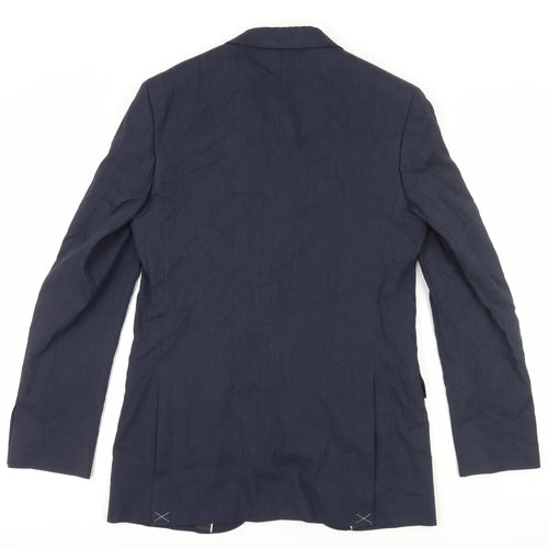Marks and Spencer Men's Blue Blazer, 38, Long, Regular Fit