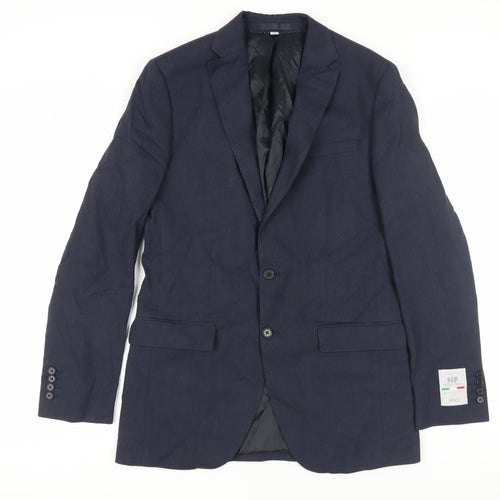 Marks and Spencer Men's Blue Blazer, 38, Long, Regular Fit