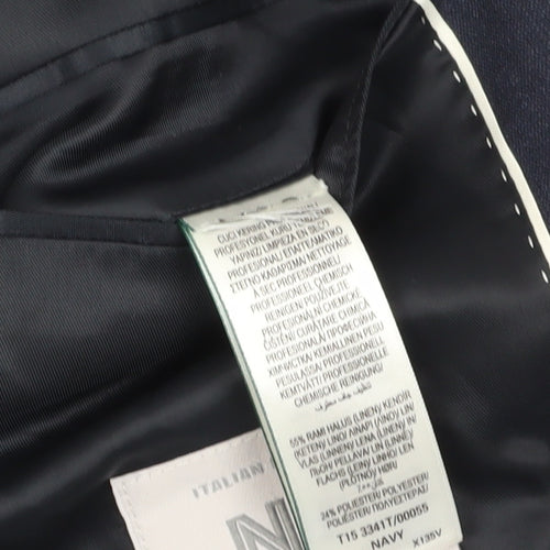 Marks and Spencer Men's Blue Blazer, 38, Long, Regular Fit