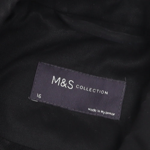 Marks and Spencer Women's Black Trench Coat Size 16