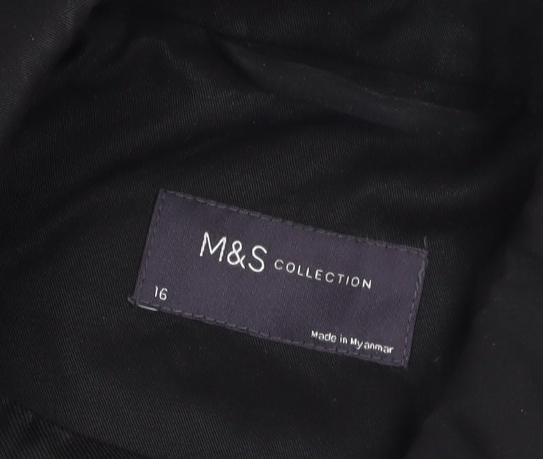 Marks and Spencer Women's Black Trench Coat Size 16