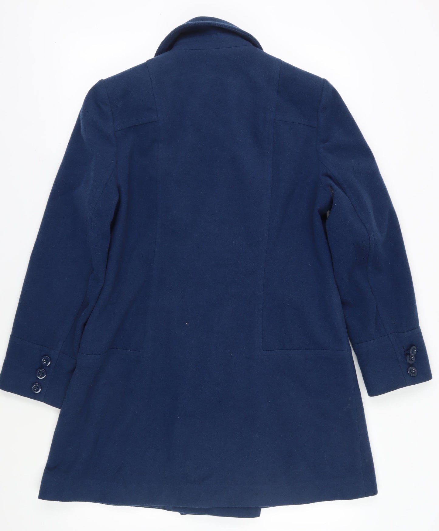 BHS Women's Blue Wool Blend Pea Coat Size 16