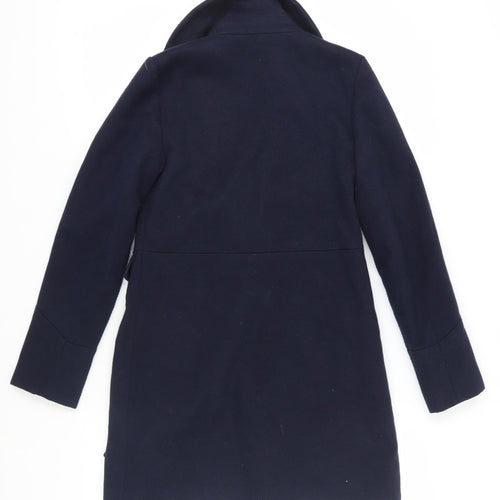 Warehouse Women's Blue Overcoat Size 6, Button Closure