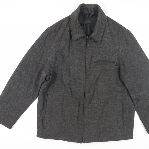 Marks and Spencer Men's Grey Jacket, Size M, Zip Closure