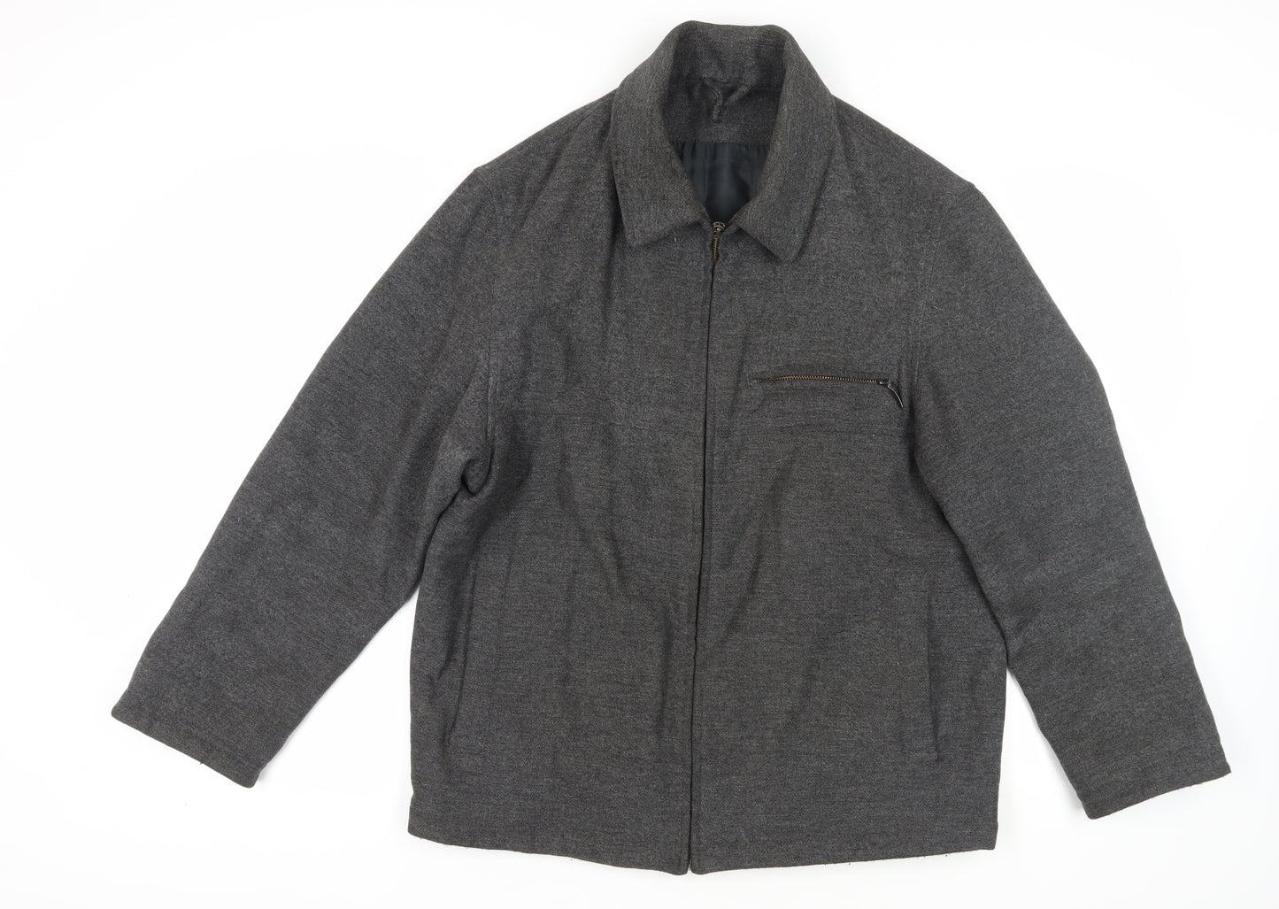 Marks and Spencer Men's Grey Jacket, Size M, Zip Closure