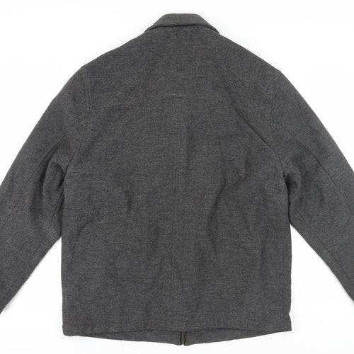 Marks and Spencer Men's Grey Jacket, Size M, Zip Closure