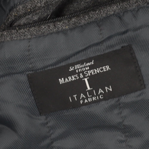 Marks and Spencer Men's Grey Jacket, Size M, Zip Closure