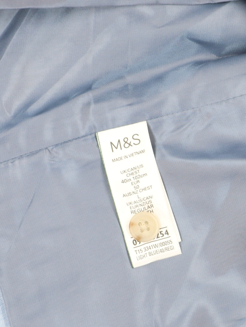Marks and Spencer Blue Linen Suit Waistcoat 40R
