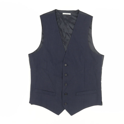 Marks and Spencer Men's Blue Waistcoat, Size 36R