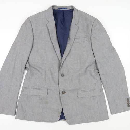 River Island Men's Grey Blazer Regular Fit 44R