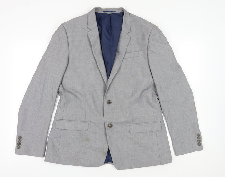 River Island Men's Grey Blazer Regular Fit 44R