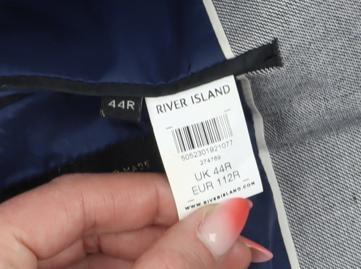 River Island Men's Grey Blazer Regular Fit 44R