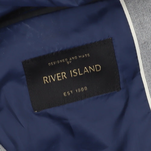 River Island Men's Grey Blazer Regular Fit 44R