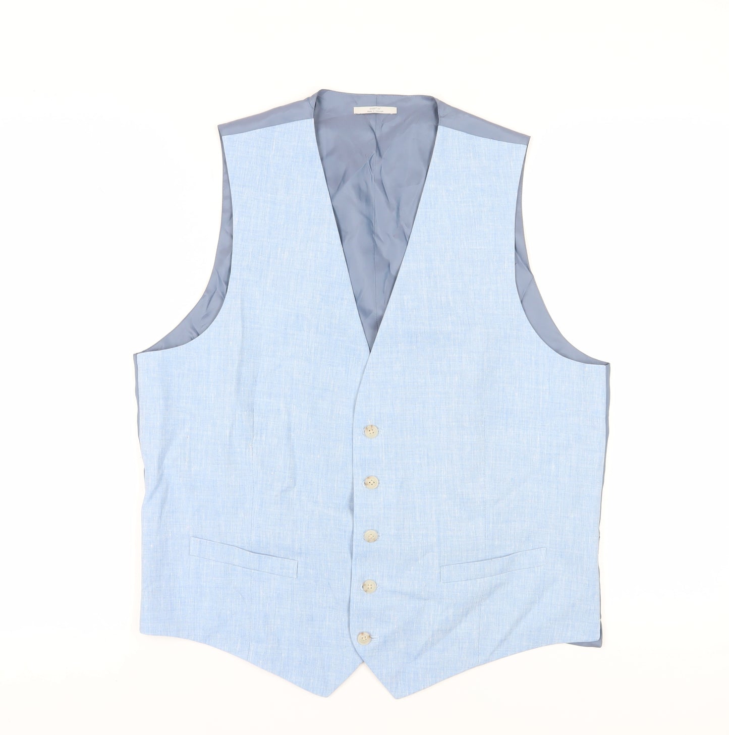 Marks and Spencer Men's Blue Linen Waistcoat 44R