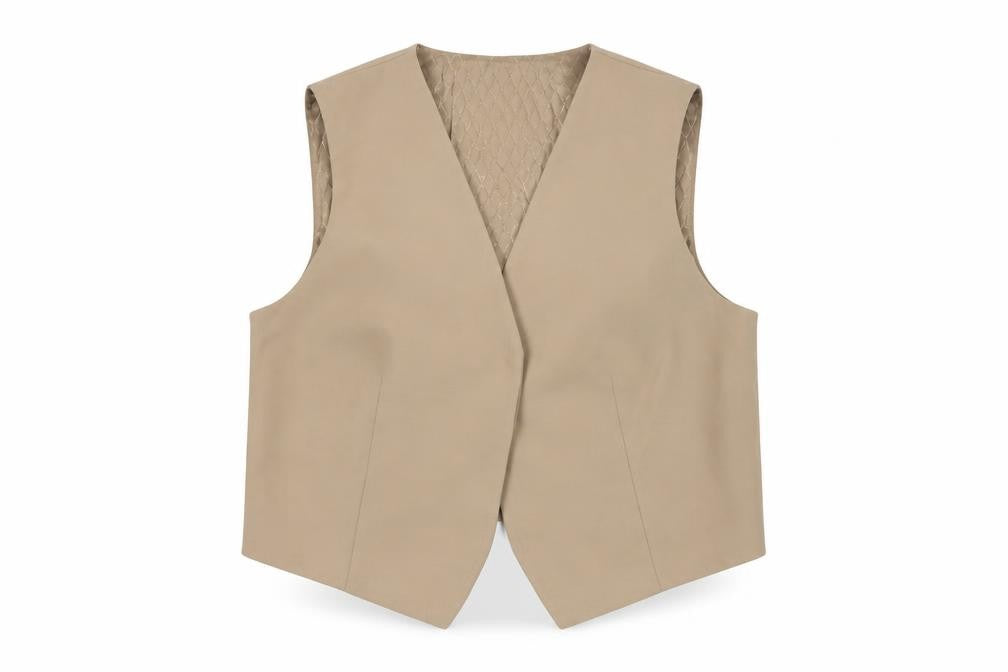 Front view of Marks & Spencer Women's Beige Regular Fit Waistcoat Suit