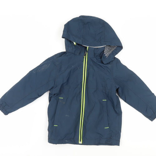 H&M Boys Blue Windbreaker Jacket, 9-10 Years, Hooded