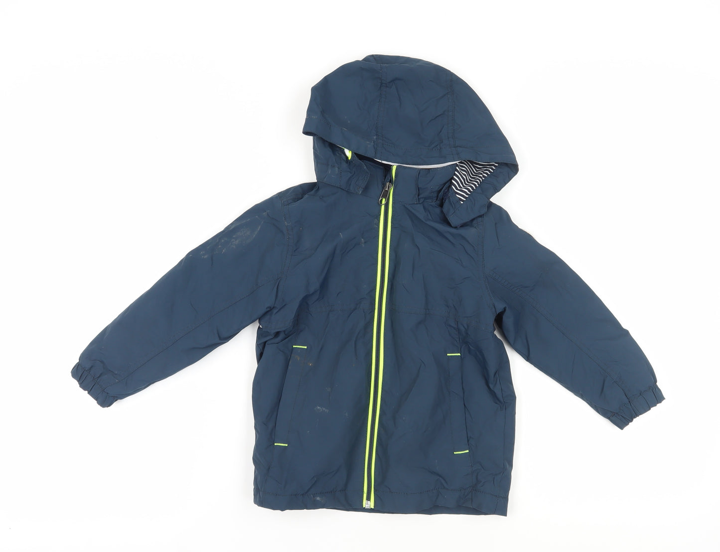 H&M Boys Blue Windbreaker Jacket, 9-10 Years, Hooded