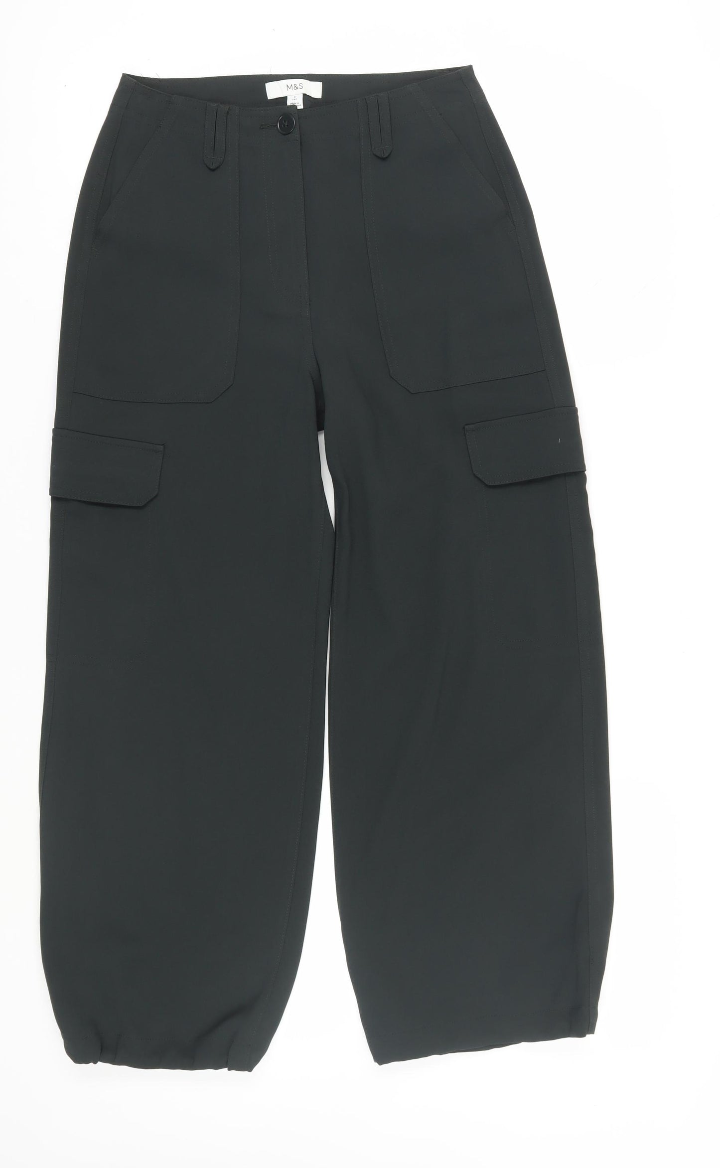 Marks and Spencer Women's Black Cargo Trousers, Size 8
